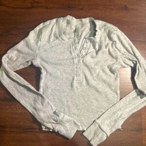 Gray Long Sleeve Skims Top